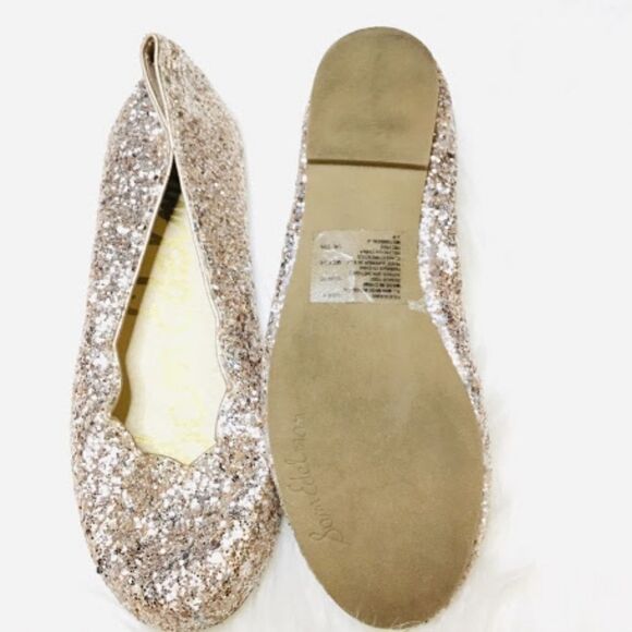 Sam Edelman Rosegold Glitter Scalloped Flats - Picture 2 of 2
